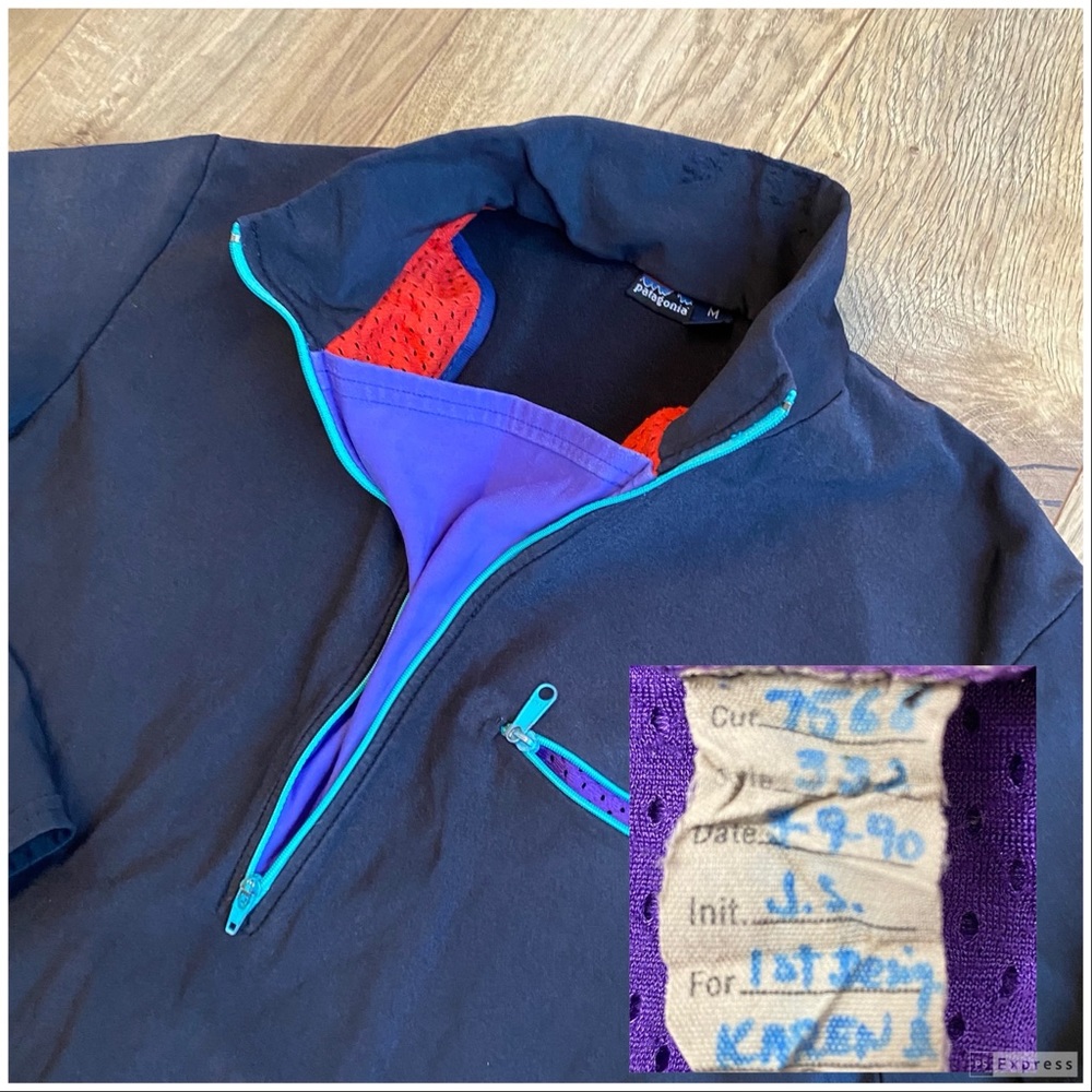 Patagonia Half Zip Shirt Top Vintage USA Made Base Layer Long Sleeve 1990 Rare - Picture 2 of 7